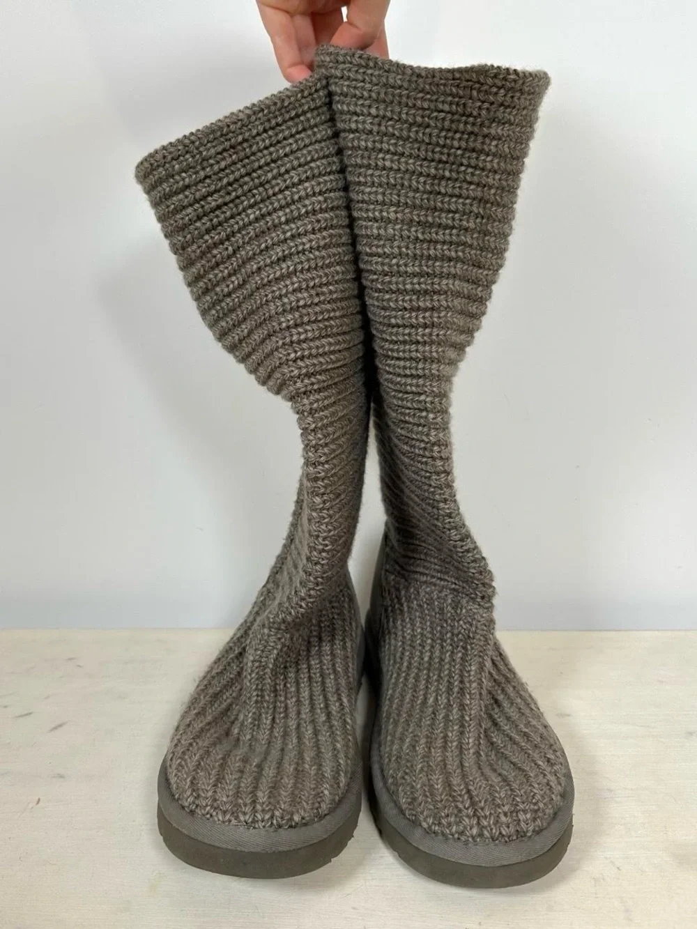Oatmeal Gray Slouchy Knit Uggs